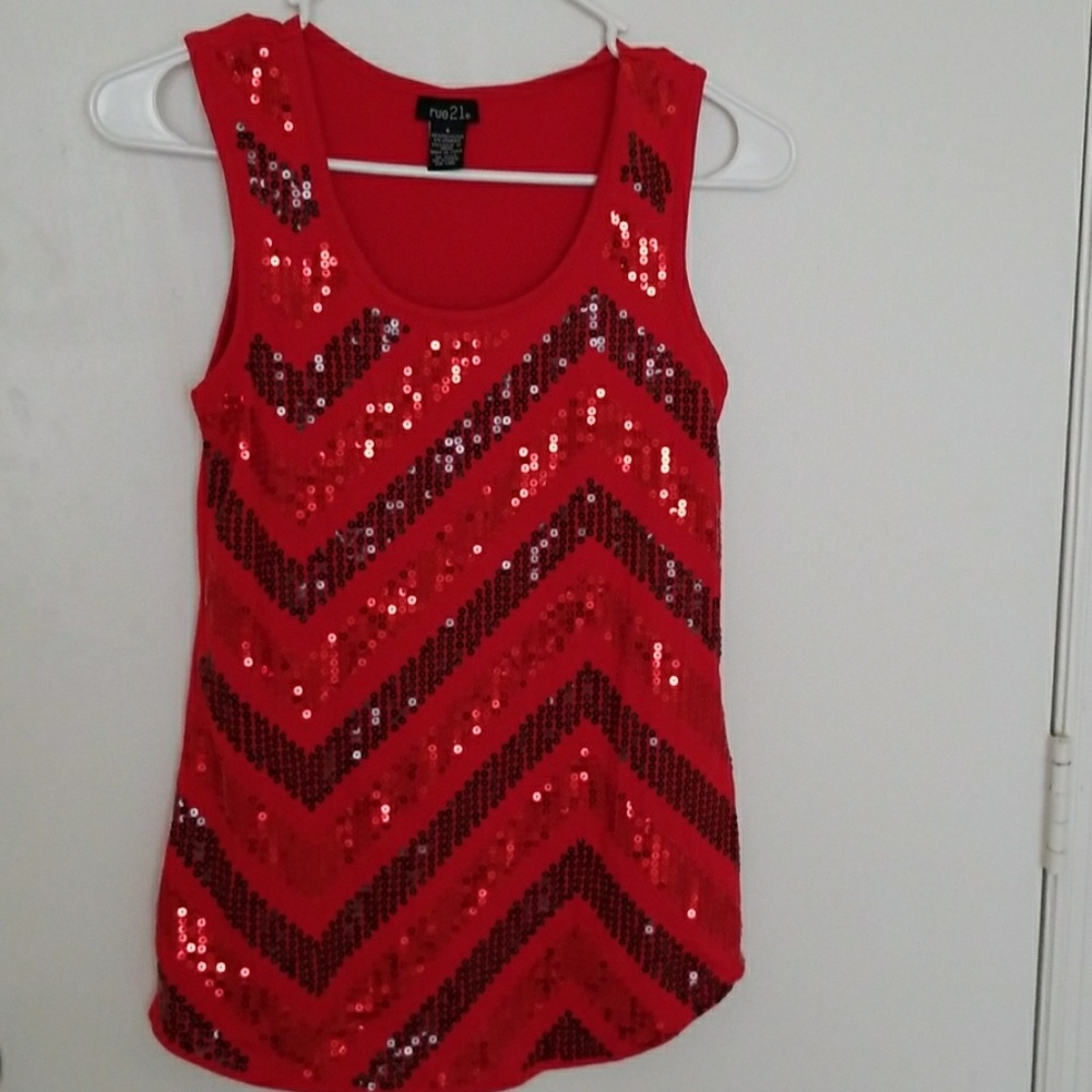 Seqence red tank top